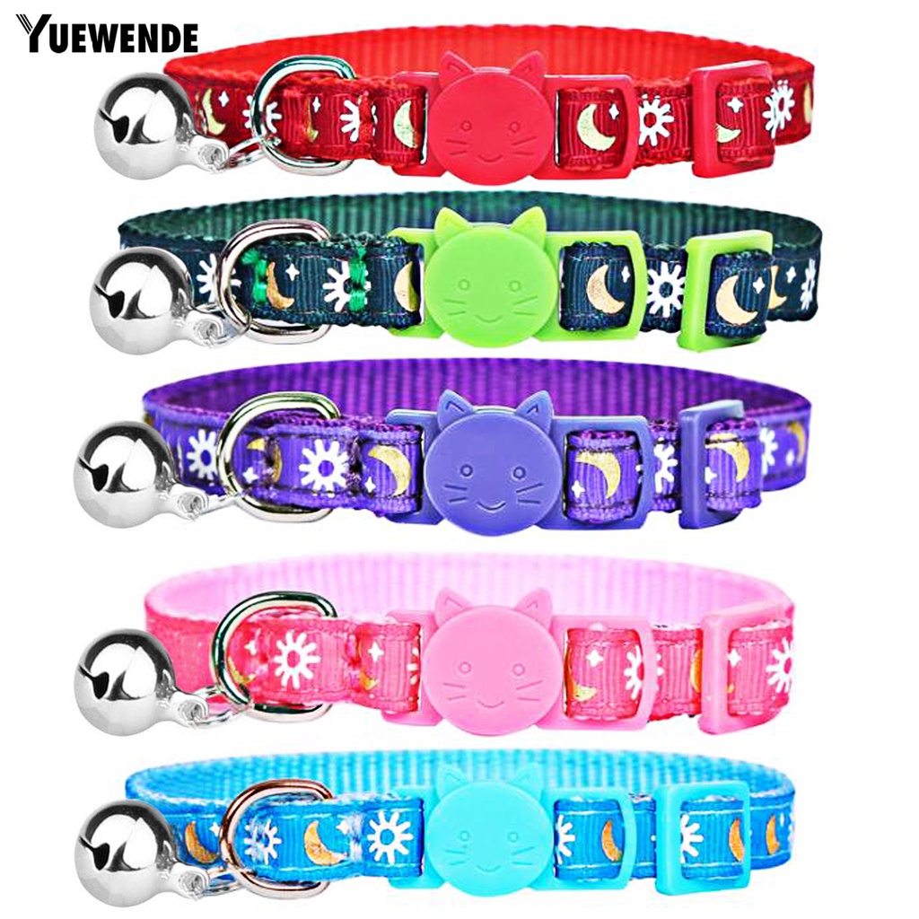 Bộ 5 Vòng Cổ Họa Tiết Trăng Sao Có Thể Điều Chỉnh Cho Mèo Cưng