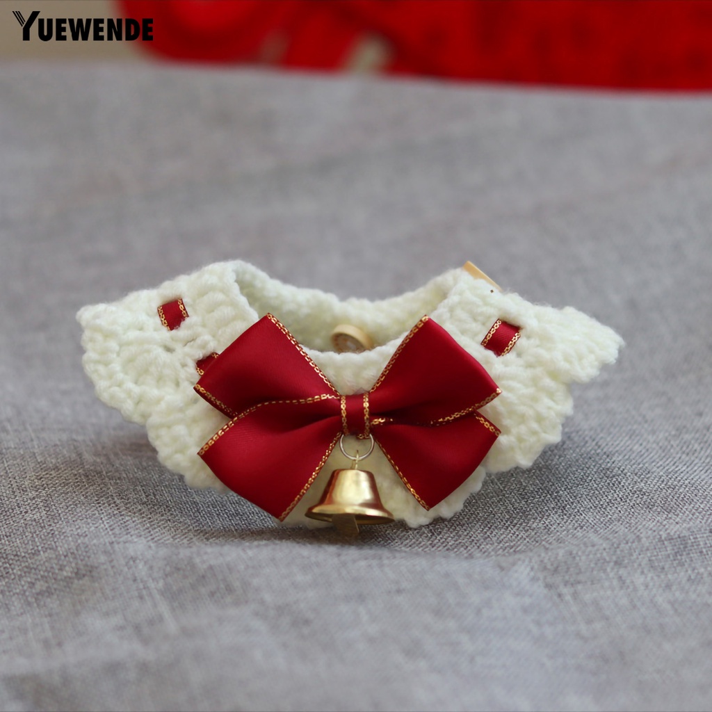 Yq.e Vòng Cổ Len Mịn Thắt Nơ Có Chuông Cho Thú Cưng