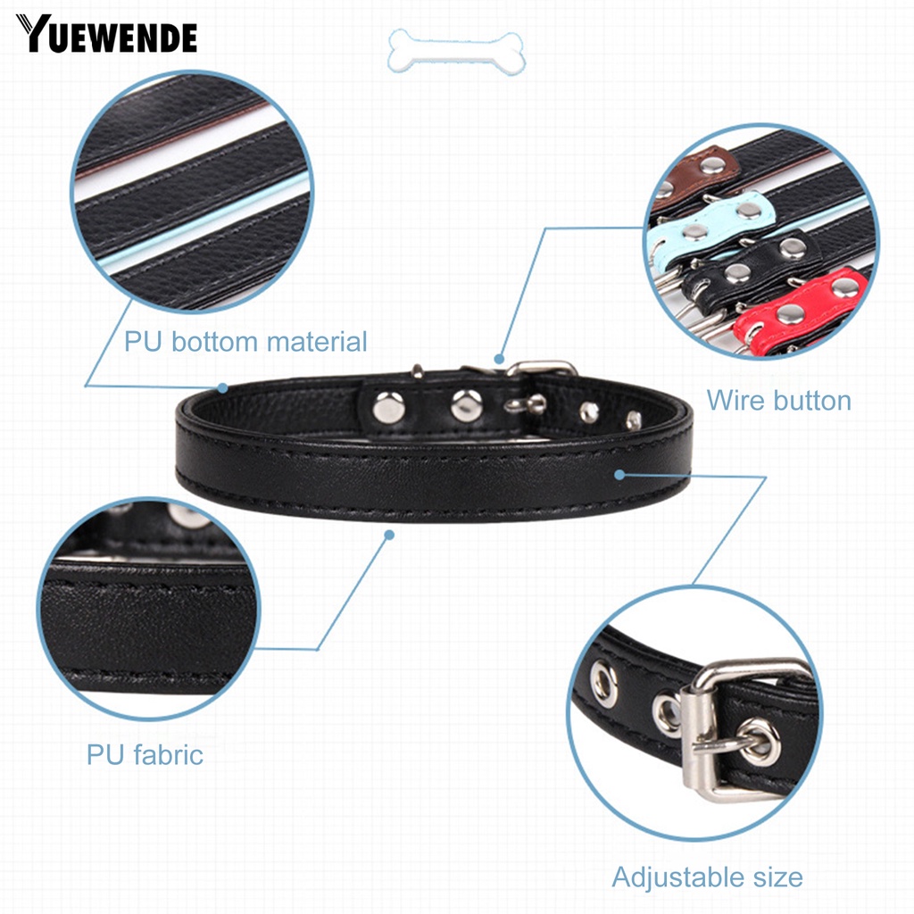 Yq.e Vòng Cổ Giả Da Chặn Màu Có Thể Điều Chỉnh Cho Thú Cưng Mặc Hàng Ngày