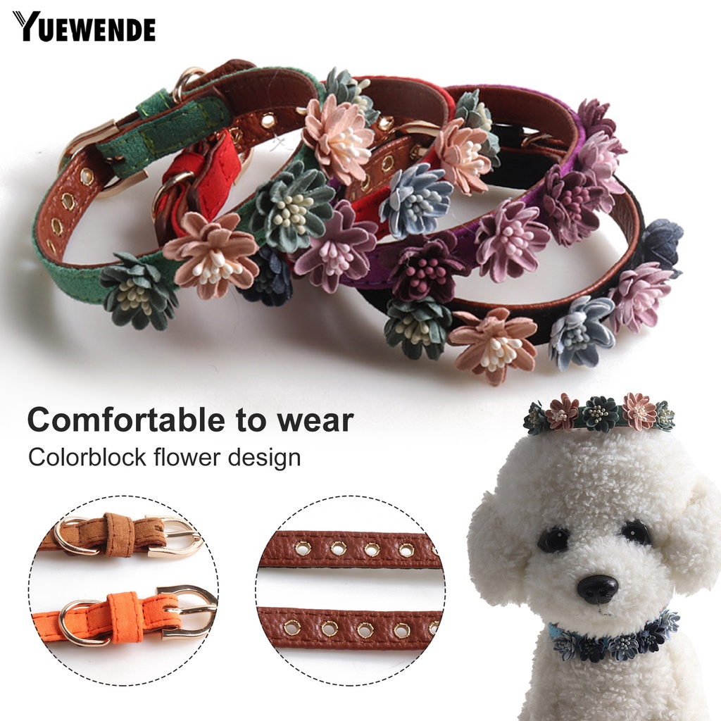 Vòng Cổ Họa Tiết Hoa Có Thể Điều Chỉnh Cho Thú Cưng