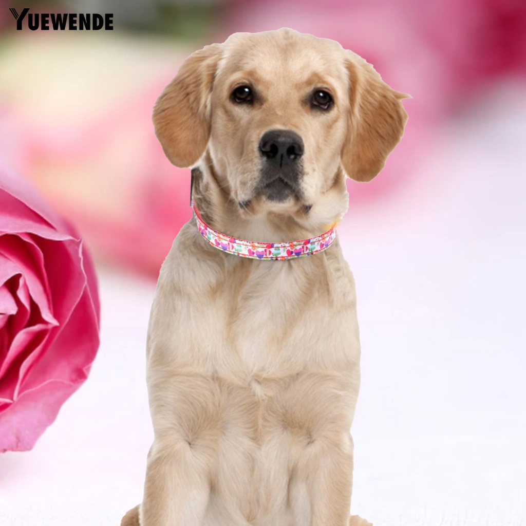 Yq.e Vòng Cổ Họa Tiết Trái Tim Bằng Vải Trang Trí Có Chuông Cho Thú Cưng Trong Ngày Valentines