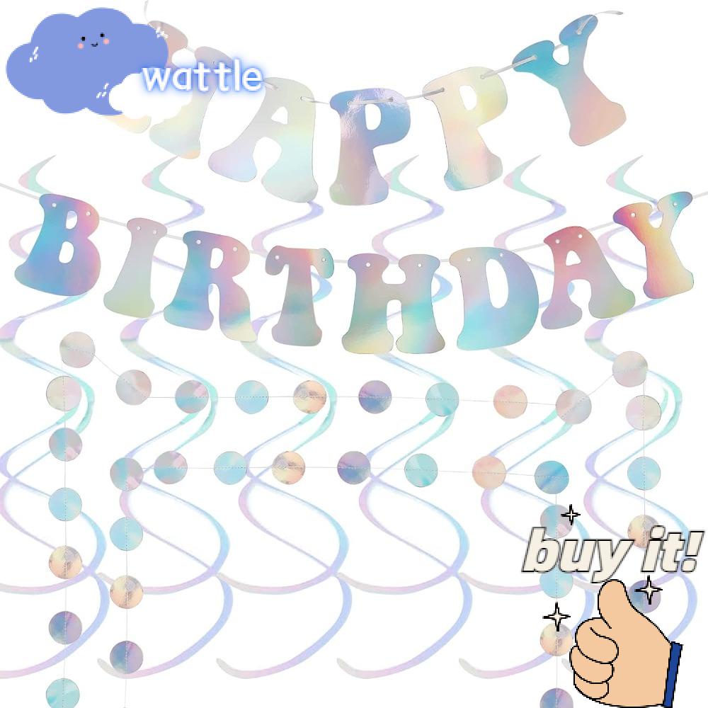 Dây Treo Trang Trí Tiệc Sinh Nhật Hình Tròn Nhiều Màu Sắc