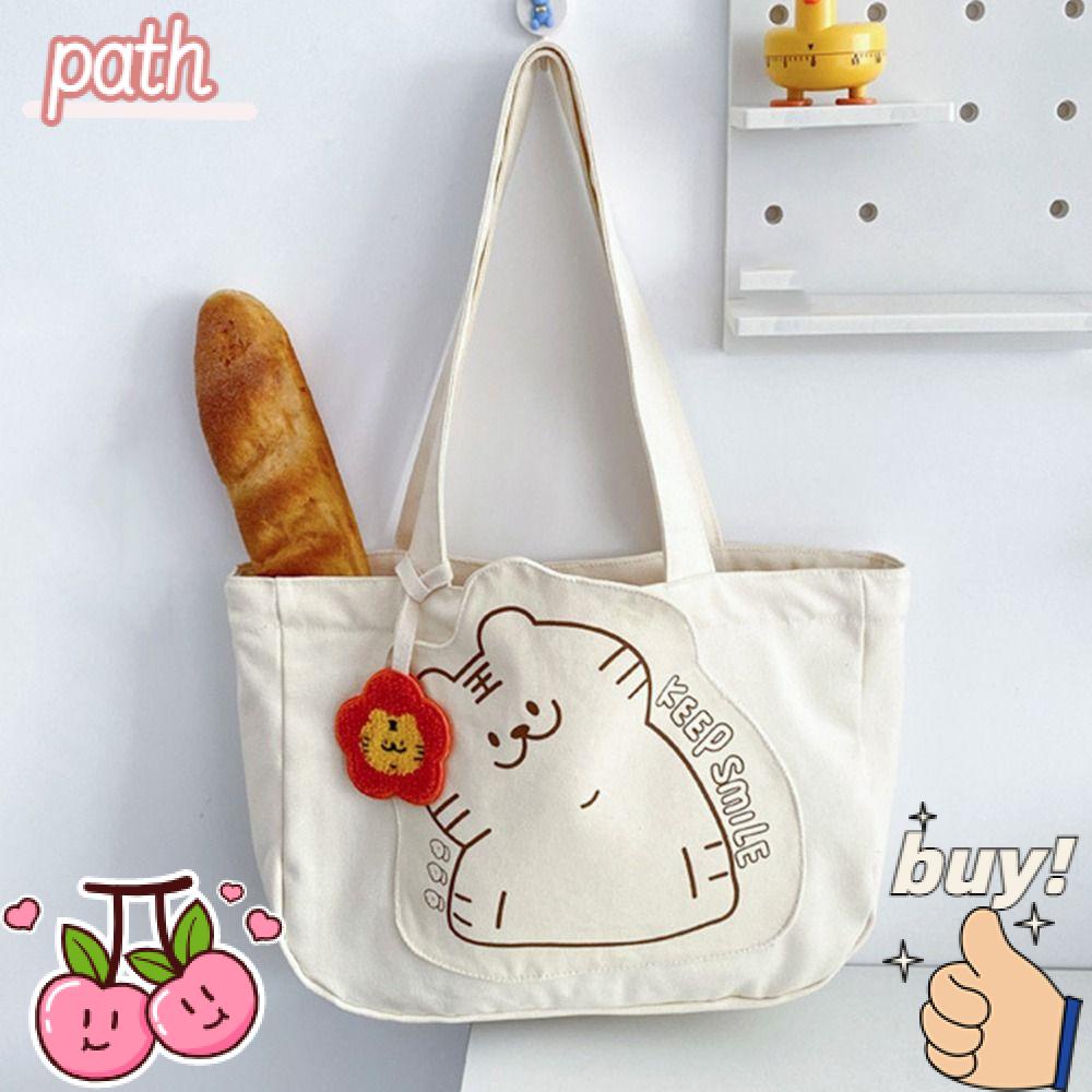 Túi Xách Đeo Vai Vải Bạt In Hổ Hoạt Hình Đáng Yêu