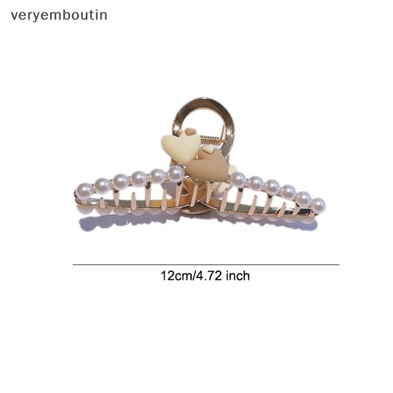 Kẹp Tóc Hình Hoa / Trái Tim Đính Ngọc Trai Thời Trang Cho Nữ