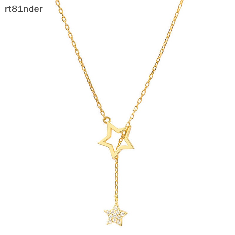 Rt Vòng cổ Bằng Hợp Kim Zircon Mặt Ngôi Sao Rỗng Thanh Lịch Màu Bạc Trang Sức Đơn Giản Dành Cho Nữ n
