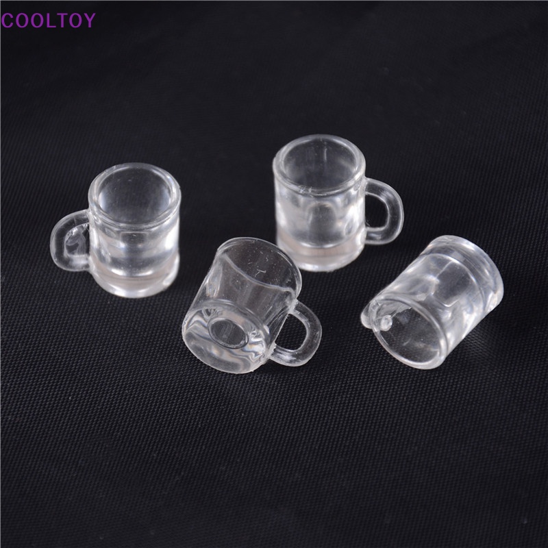 Set 4 Ly Thủy Tinh Uống Bia Bằng Nhựa Tỉ Lệ 1 / 12 Trang Trí Nhà Búp Bê