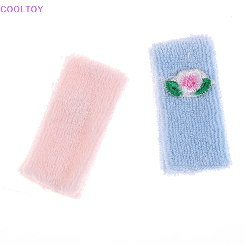 Cooltoy Bộ 2 Khăn Tắm Trang Trí Nhà Búp Bê Màu Hồng Và Xanh Dương