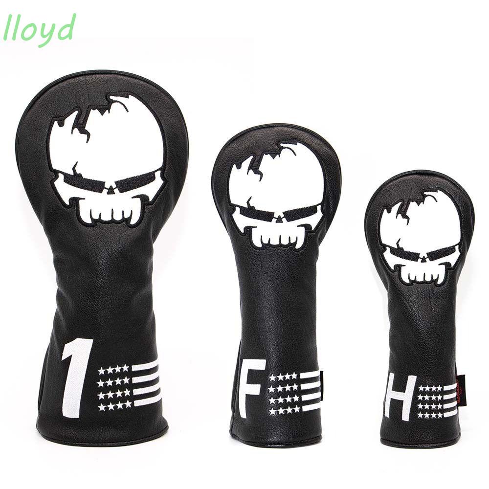 Vỏ Bọc Đầu Gậy Đánh Golf Bằng Da PU Thêu Họa Tiết Đầu Lâu Chống Thấm Nước 1.3 Inch