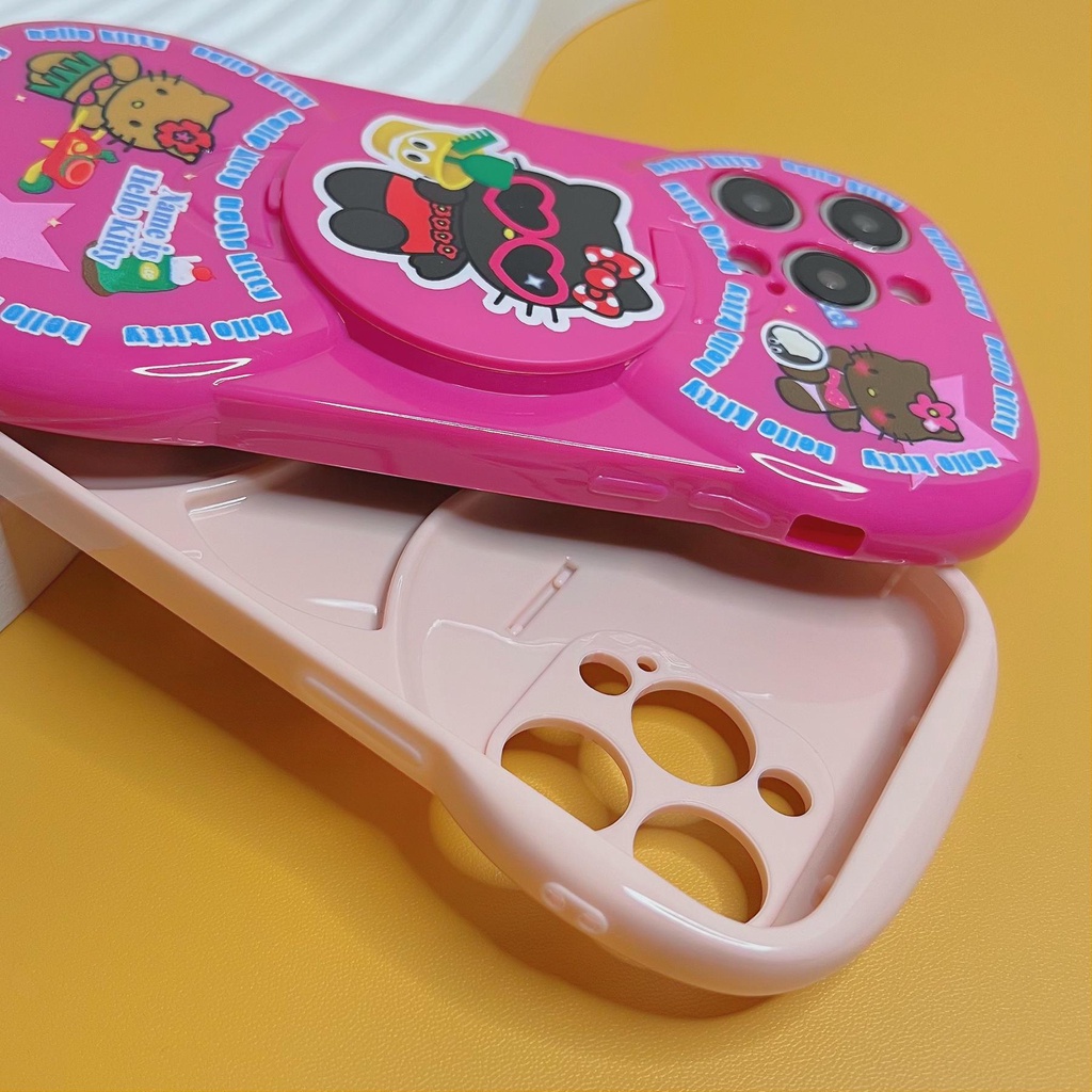 Ốp Điện Thoại TPU Silicon Mềm Bảo Vệ Toàn Diện Tích Hợp Gương Hình Mèo Kitty Cho iPhone 14 12 13 11 PRO MAX