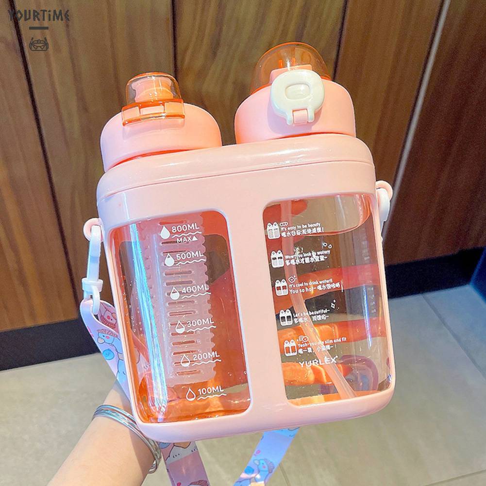 Bình Nước 1600ml Có Dây Đeo Vai Dễ Thương