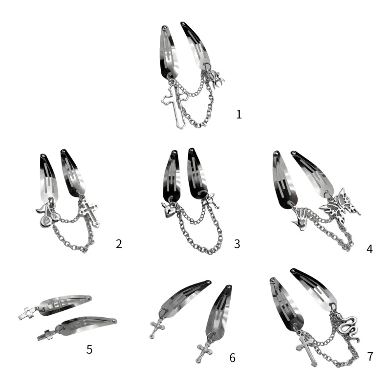 Kẹp Tóc Tua Rua Màu Bạc Đậm Y2K Ngọt Ngào Cho Bé Gái