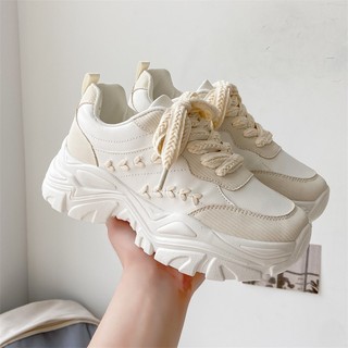 🔥 Giày 🔥 thể thao nữ nhẹ màu đen và trắng thoáng khí giày đế cao Giày Thể Thao Nữ Đế Độn giày sneaker nữ