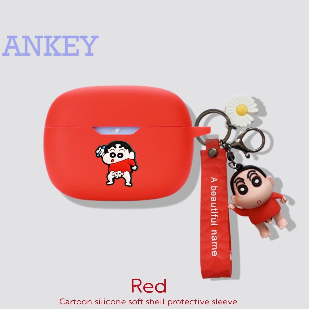 For Anker Soundcore Life Dot 3i / Note 3i / P2i P3i A20i A3i Earphone Silicone Case Red Boy Lovely Earbuds Protective Headphone Cover Headset Skin with Pendant