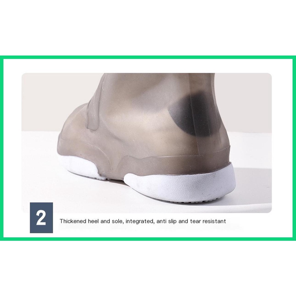 Vỏ Bọc Giày Đi Mưa Bằng Silicon Dày Dặn Chống Trượt / Thấm Nước / Mài Mòn Tiện Dụng Cho Nam Và Nữ