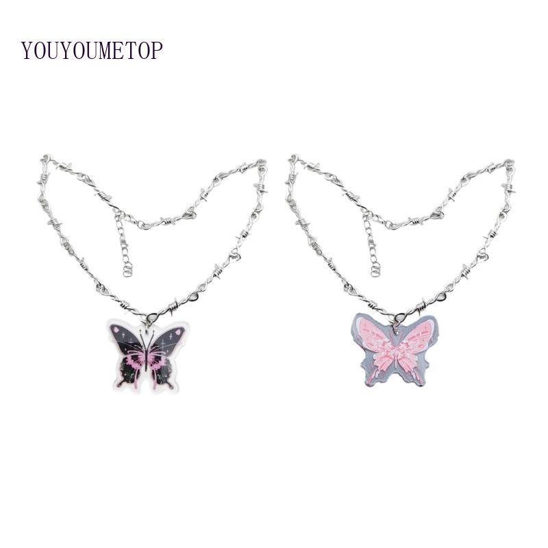 Youyo Vòng cổ Bằng Hợp Kim Mặt Hình Bướm Thời Trang Đẹp Mắt Đa Năng Dành Cho Bữa Tiệc