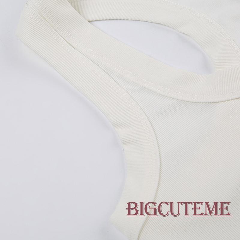 [] - Áo Tank Top Không Tay Cổ Chữ U Màu Trơn Vạt Lệch Thời Trang Mùa Hè Dành Cho Nữ