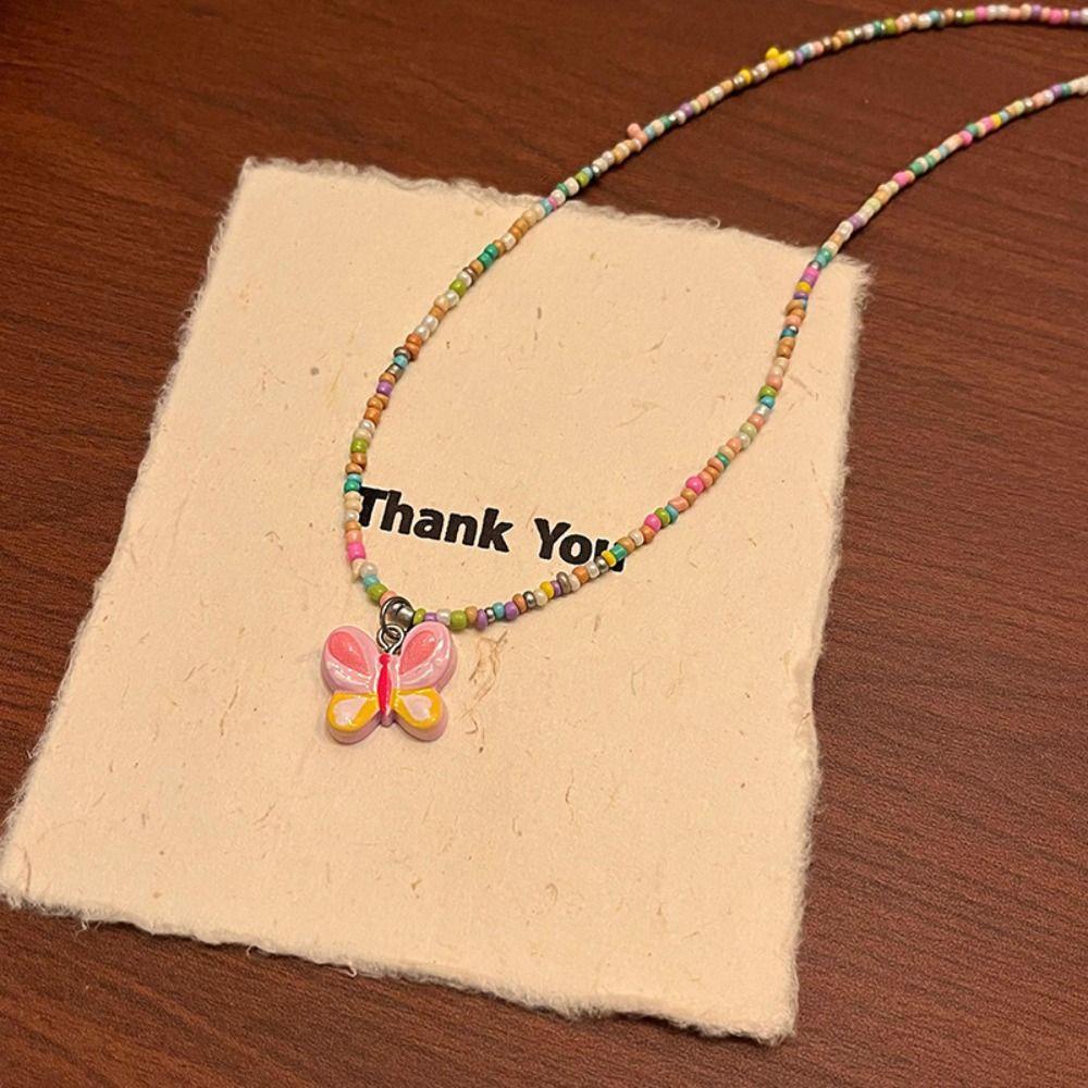 MIQUEL Vòng Cổ Hạt Acrylic Màu Hồng / Tím Dopamine Y2K Phong Cách Hàn Quốc Ngọt Ngào