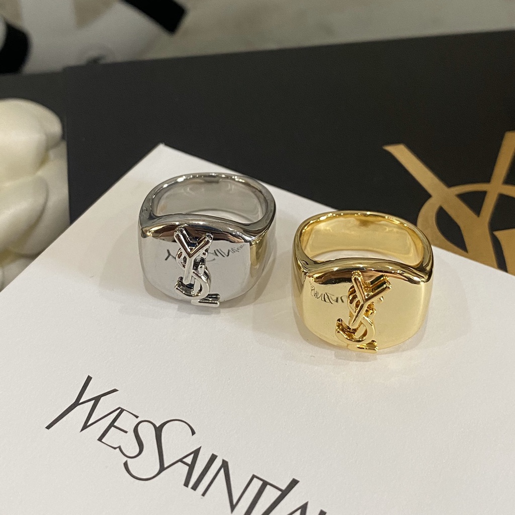 Ysl Nhẫn Đeo Tay Mạ Vàng Bạc 925 Có Chữ CD Phong Cách Hàn Quốc Đơn Giản Sáng Tạo Dành Cho Nữ