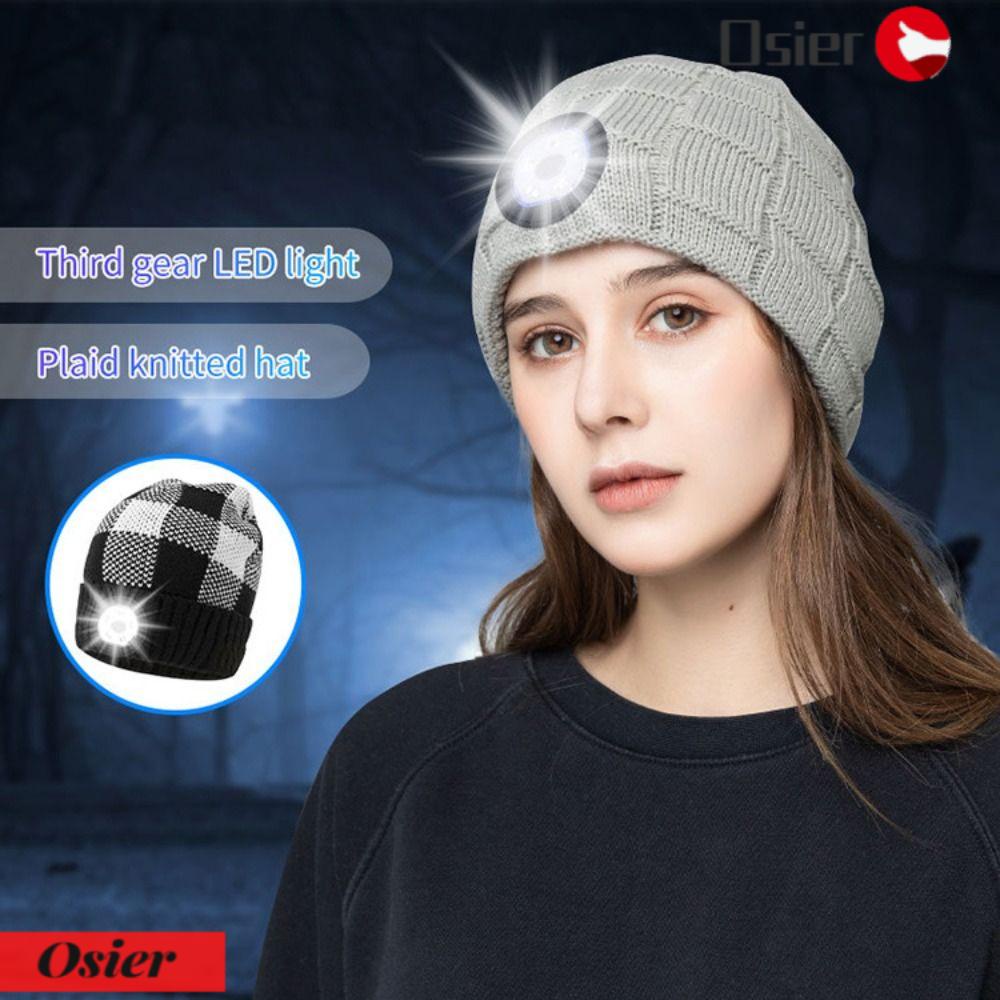 Mũ Beanie Có Đèn LED 1 Bóng Ấm Áp Dùng Khi Chạy Bộ Câu Cá / Leo Núi