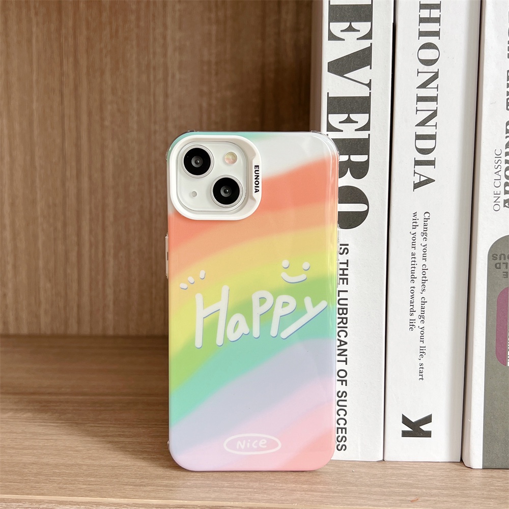 Ốp Điện Thoại TPU Mềm Trong Suốt Họa Tiết Cầu Vồng Có Dây Đeo Cho iPhone 14 13 12 11Pro Max