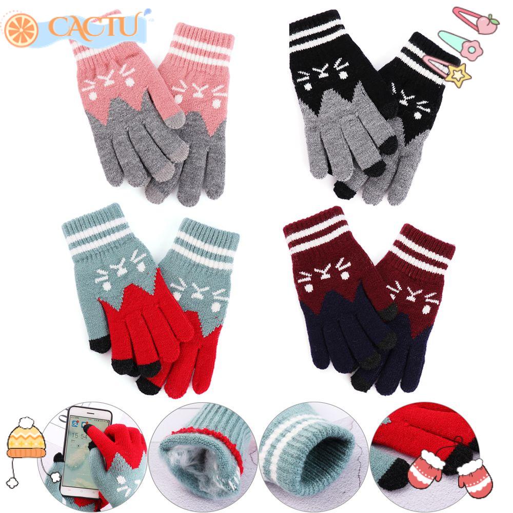 Găng Tay Đan Len Giữ Ấm Thiết Kế Dễ Thương Cho Nữ