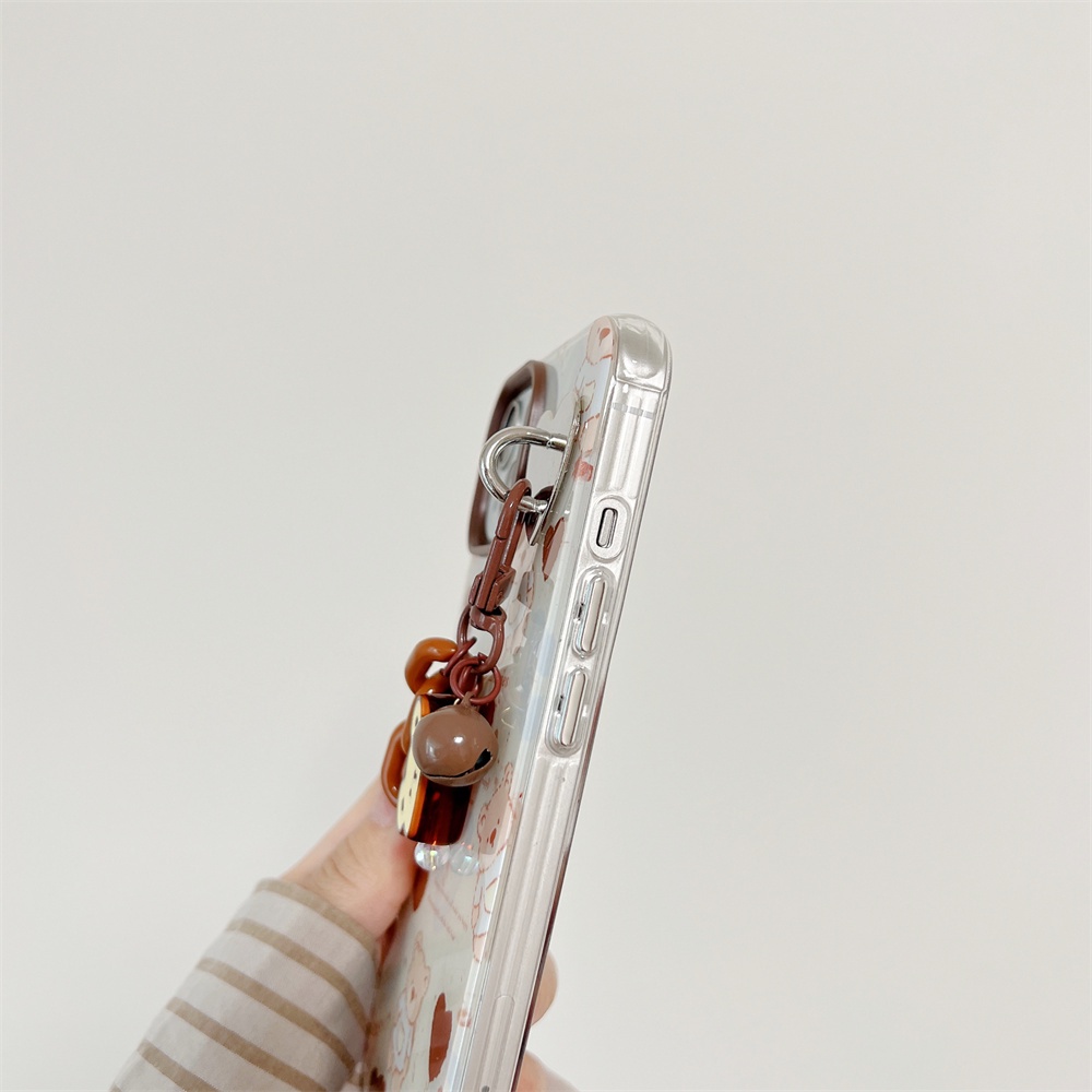 Ốp Điện Thoại TPU Mềm Trong Suốt Họa Tiết Gấu Hoạt Hình Hai Mặt Cho iPhone 14 13 12 11 Pro Max