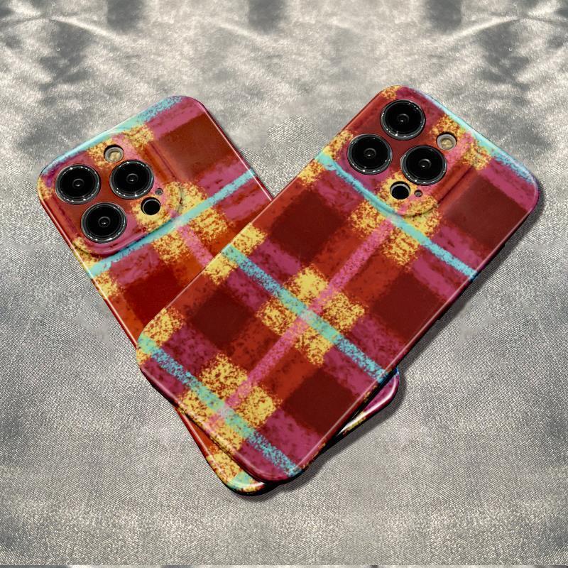 Ốp Điện Thoại Mềm Họa Tiết Caro Đỏ 6Iniphone plus max1314pro max1314pro127811Găng Tay Jpyyyyy Chống Sốc