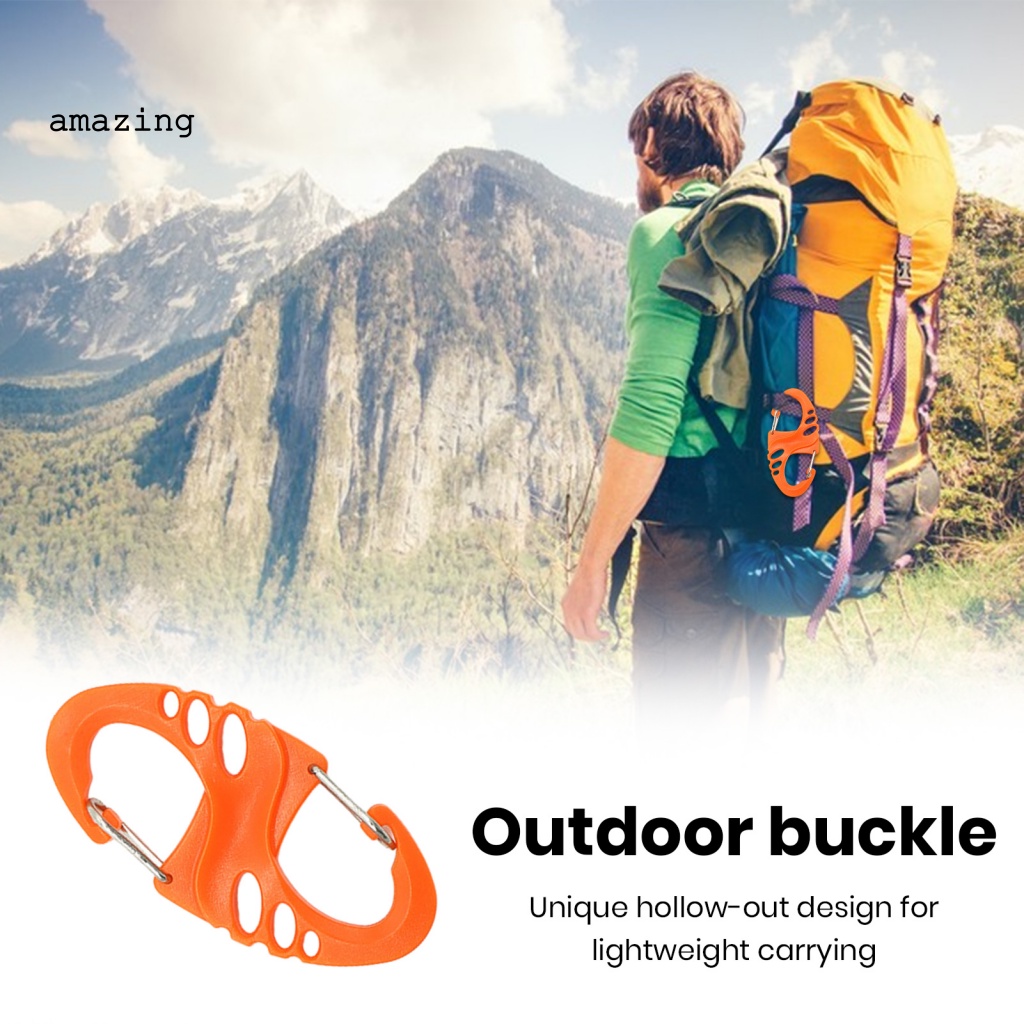 Set 5 Móc Khóa Chữ S Mini Bằng Nhựa Và Thép Gọn Nhẹ Tiện Dụng Cho Hoạt Động Leo Núi Ngoài Trời