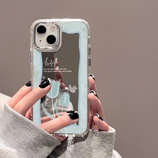 Ốp Lưng TráNg Gương HìNh Hoa Tulip Cho IPhone 11 12 13 14 12Pro 13Pro 14Pro Pro Max XR X XS Max