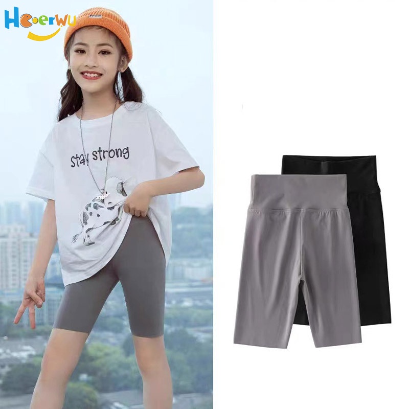 Haoerwu Quần Legging Tập yoga Mỏng Hình Cá Mập Mùa Hè Cho Bé Gái