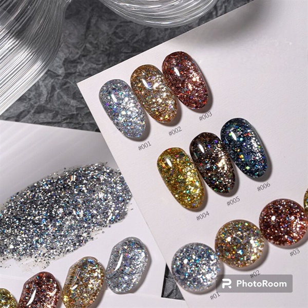 gel nhũ nail, gel ngân hà, gel nhũ bling ANGELS