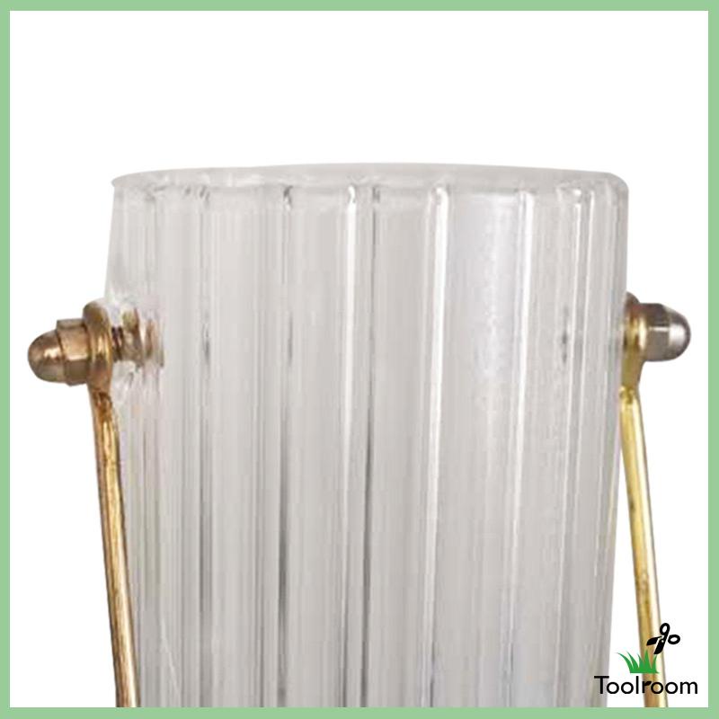 Bình Hoa Thủy Tinh Trong Suốt Hình Trụ Với Tay Cầm Kim Loại