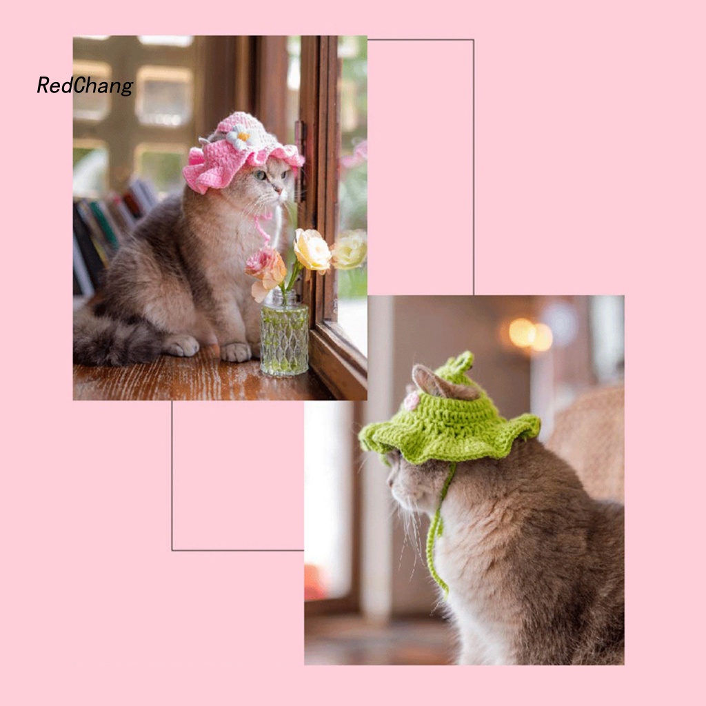 Rc ~ Mũ Dệt Kim Siêu Mềm Thân Thiện Với Da Dễ Mặc Thoải Mái Cho Mèo Cưng Hóa Trang