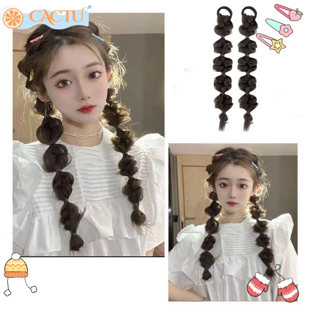 Băng Đô Bện Sợi Tóc Giả Bằng Cao Su Cho Bé Gái