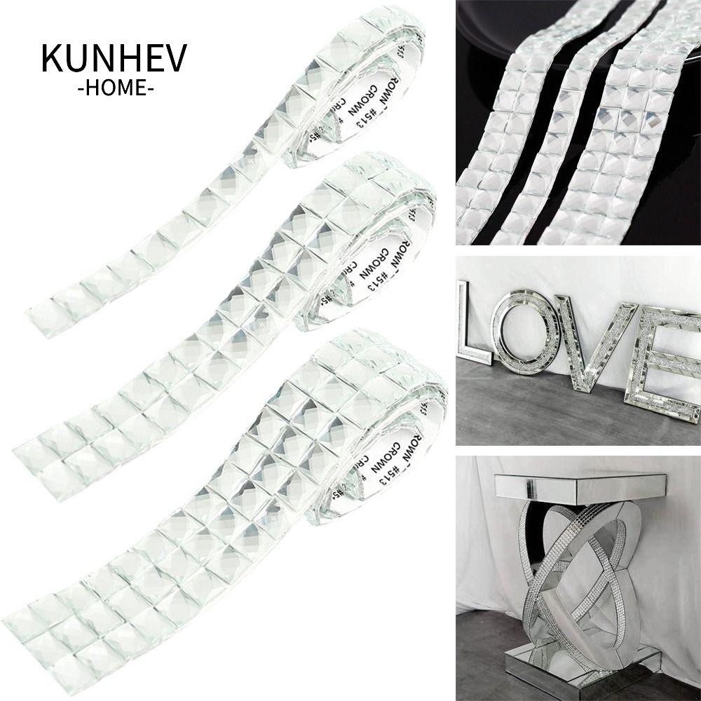 KUNHEV Miếng Dán Tường / Kính Trang Trí Họa Tiết Mosaic 90cm DIY