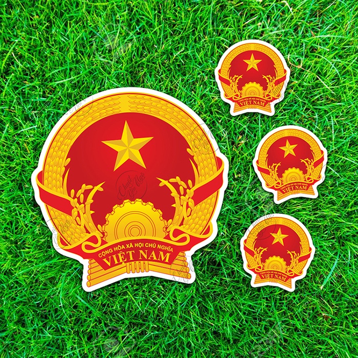 Bộ 25 hình dán Quốc Huy không thấm nước