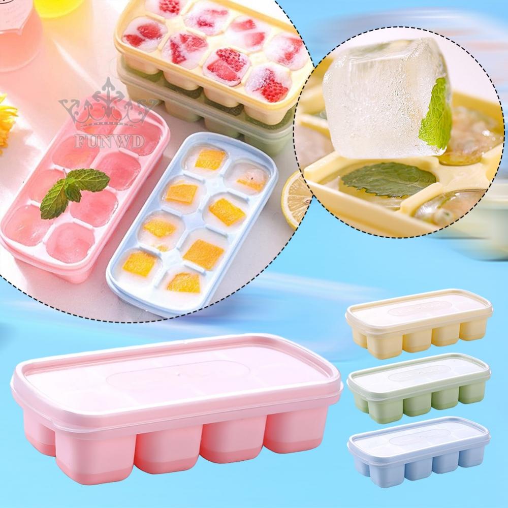 Set 8 Viên Đá Viên 14.2 * 7.2 * 3.5cm Có Thể Tái Sử Dụng Kèm Nắp Đậy