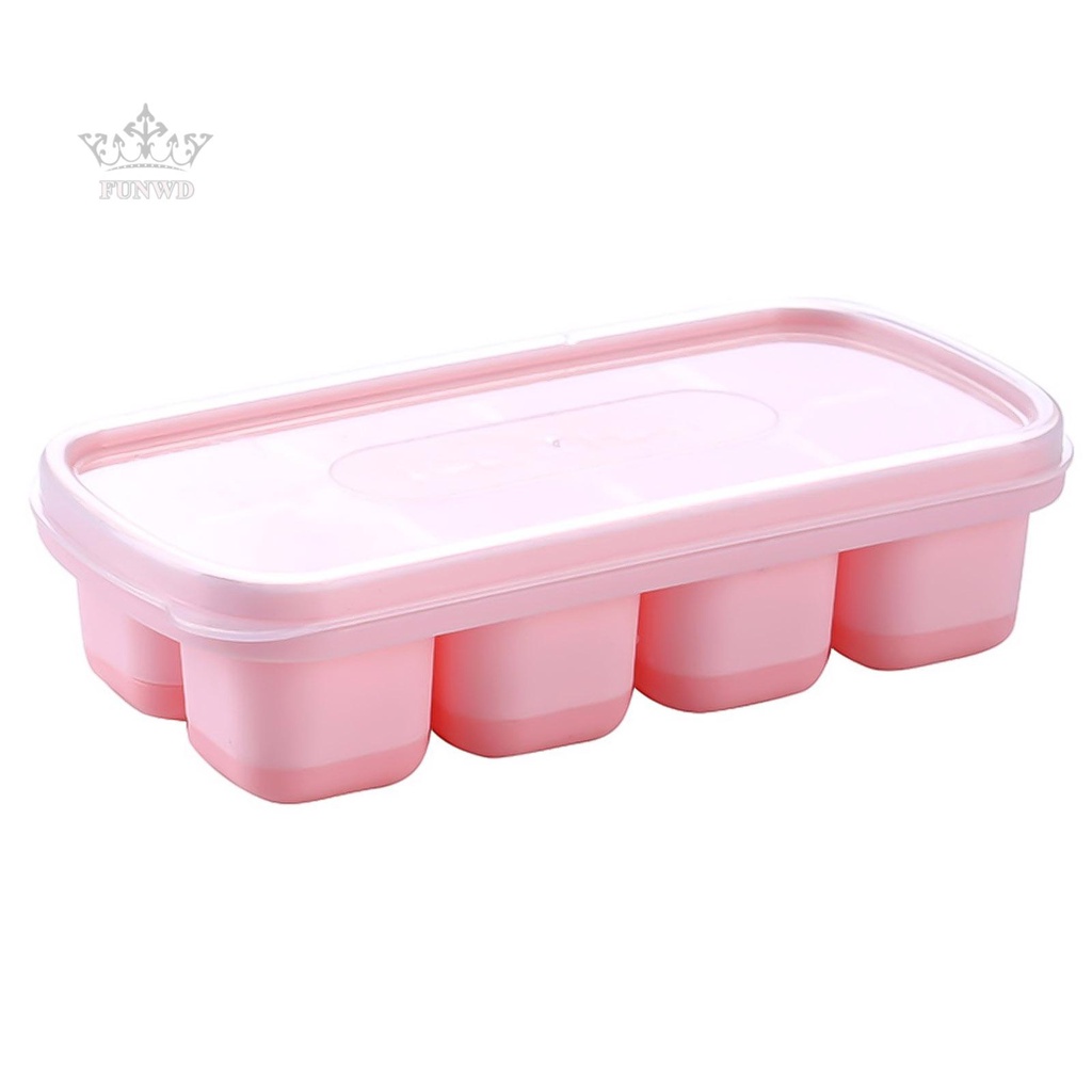 Set 8 Viên Đá Viên 14.2 * 7.2 * 3.5cm Có Thể Tái Sử Dụng Kèm Nắp Đậy