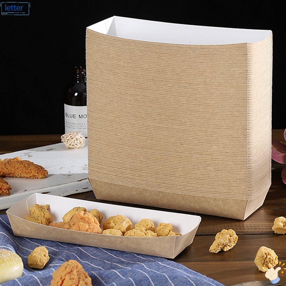 LET Set 100 Giấy Gói Bánh Mì / Hamburger / Hot Dog Hình Chữ Nhật 8 Inch Màu Nâu Thân Thiện Với Môi Trường