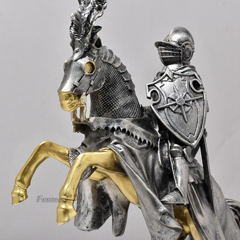 [Fenteer1] Tượng Hiệp Sĩ Điêu Khắc Trang Trí Kệ Sách Để Bàn Phòng Khách