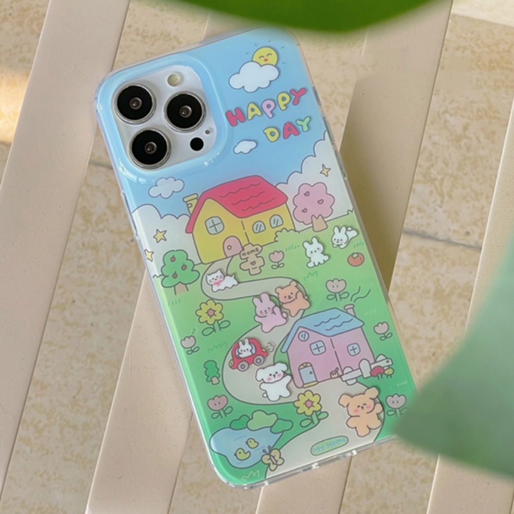 Ốp Điện Thoại TPU Mềm Chống Rơi Chống Dấu Vân Tay In Hình Thỏ / Gấu Dễ Thương Cho IPhone 11 12 13 14 Pro Max