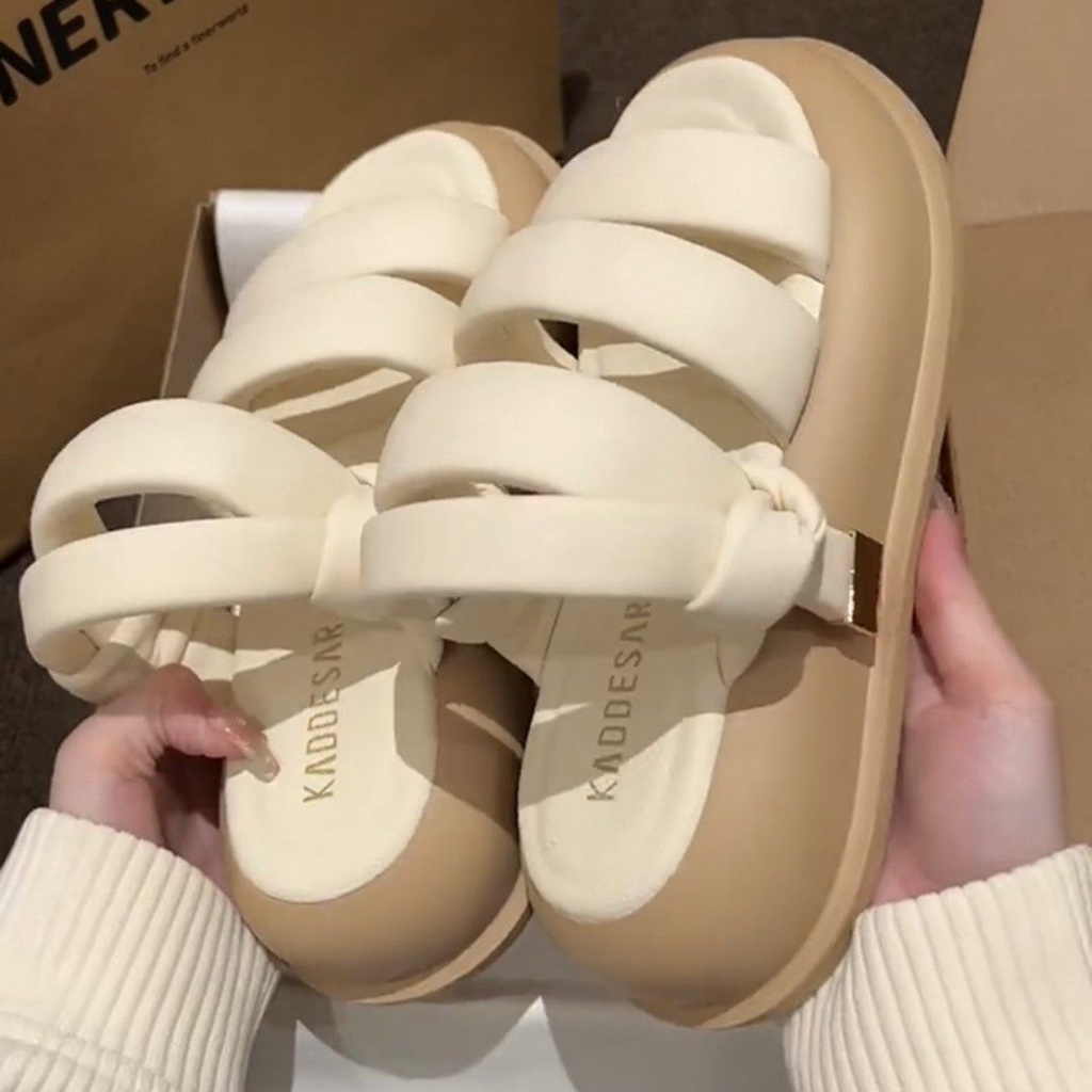 Màu dép sandal nữ đi chơi dép bánh mì đế cao dép quai giày đế cao dép ulzzang 2023NEW mẫu mới 27Z23062701