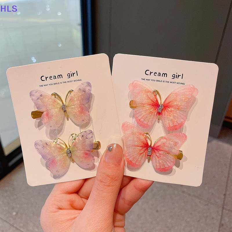 1 Cặp Kẹp Tóc Hình Bướm Dễ Thương Thời Trang Cho Bé Gái