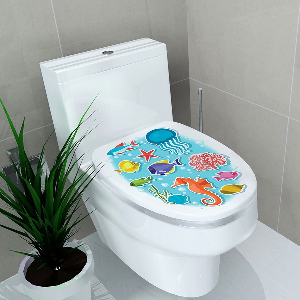 Miếng Dán Trang Trí Toilet Chống Thấm Nước Họa Tiết Hoạt Hình Xinh Xắn