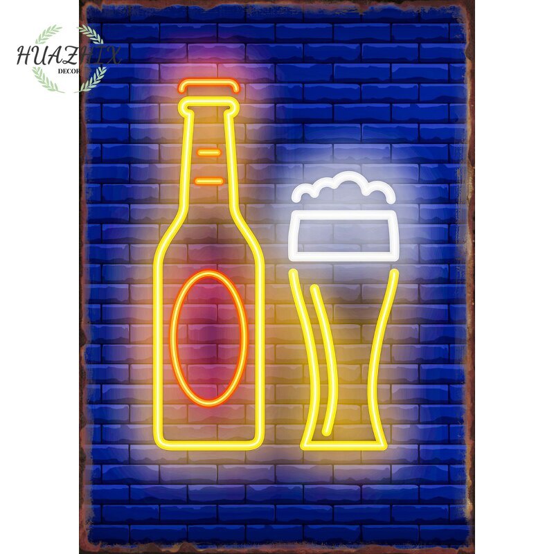 Bảng Kim Loại Trang Trí Tường Quán Cà Phê / Bia Phong Cách retro Nghệ Thuật