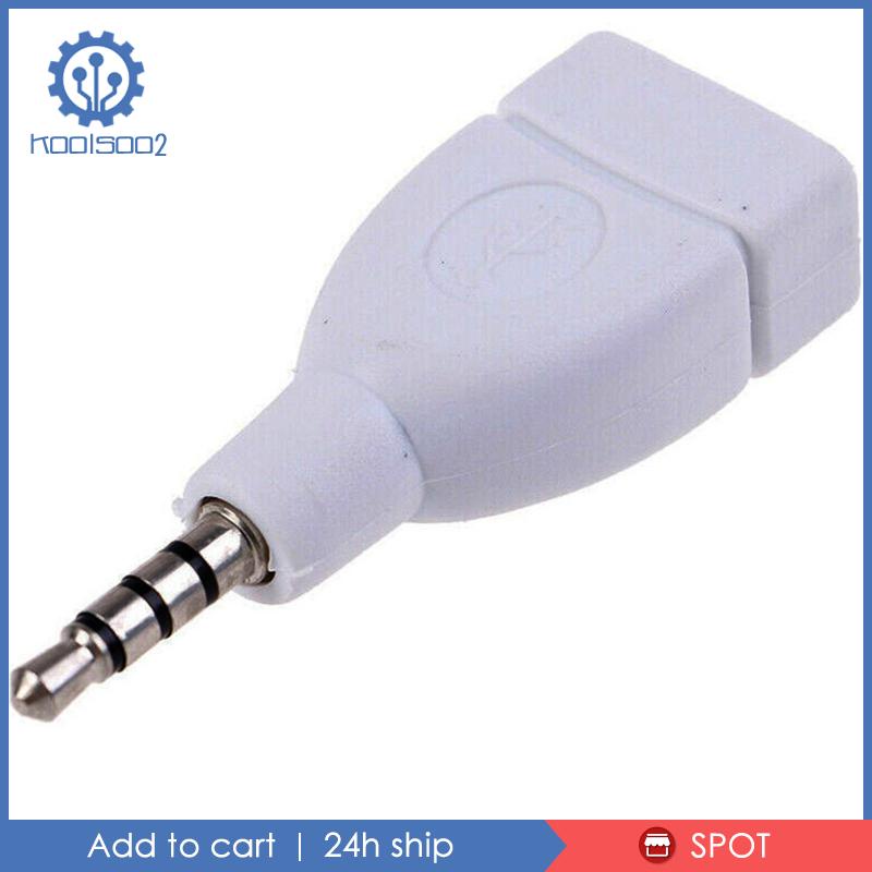 Giắc Cắm Âm Thanh AUX 3.5mm Male Sang USB 2.0 Female Cho Xe Hơi Koolsoo2