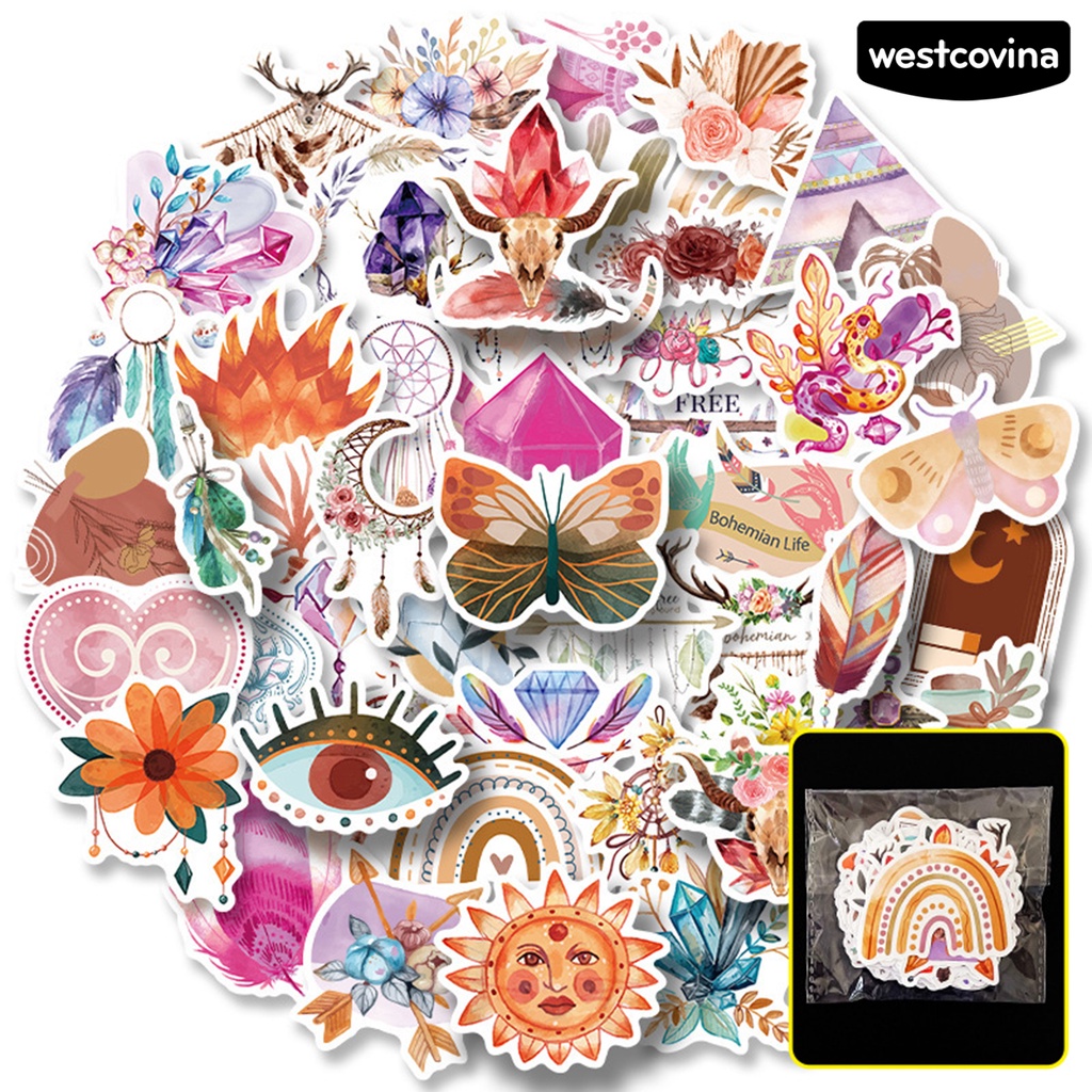 [WSTN]✎Bộ 50 Miếng Dán Tự Dính Bằng PVC Chống Thấm Nước Họa Tiết Graffiti Trang Trí Hành Lý / Ngăn