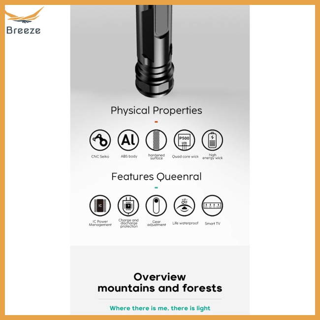 Đèn Pin Led Sử Dụng Ngoài Trời Tiện Lợi 100000Đèn Pin Cắm Trại Chống Thấm Nước Công Suất Cao 1000m