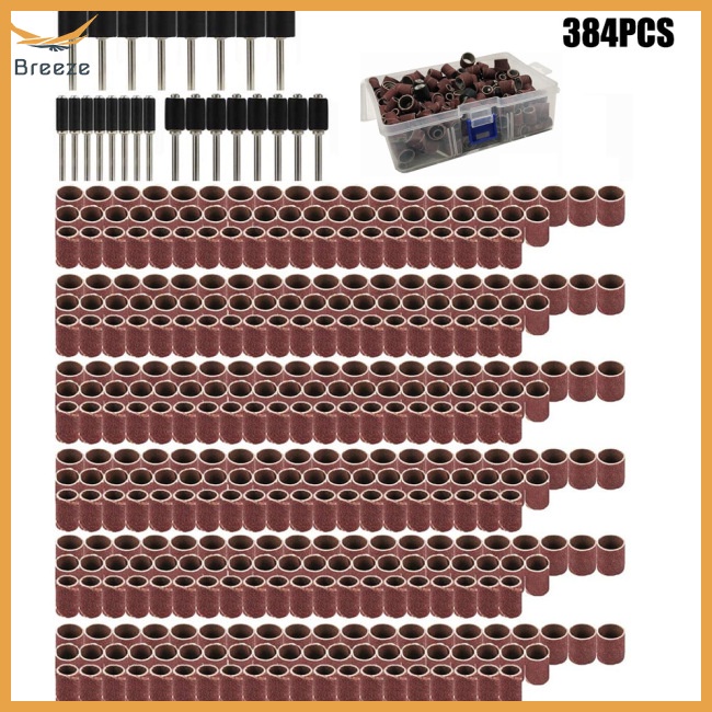 Bộ 384 Cái Gồm 360 Miếng Nhám Đánh Bóng Móng Tay Và 24 Đầu Mài