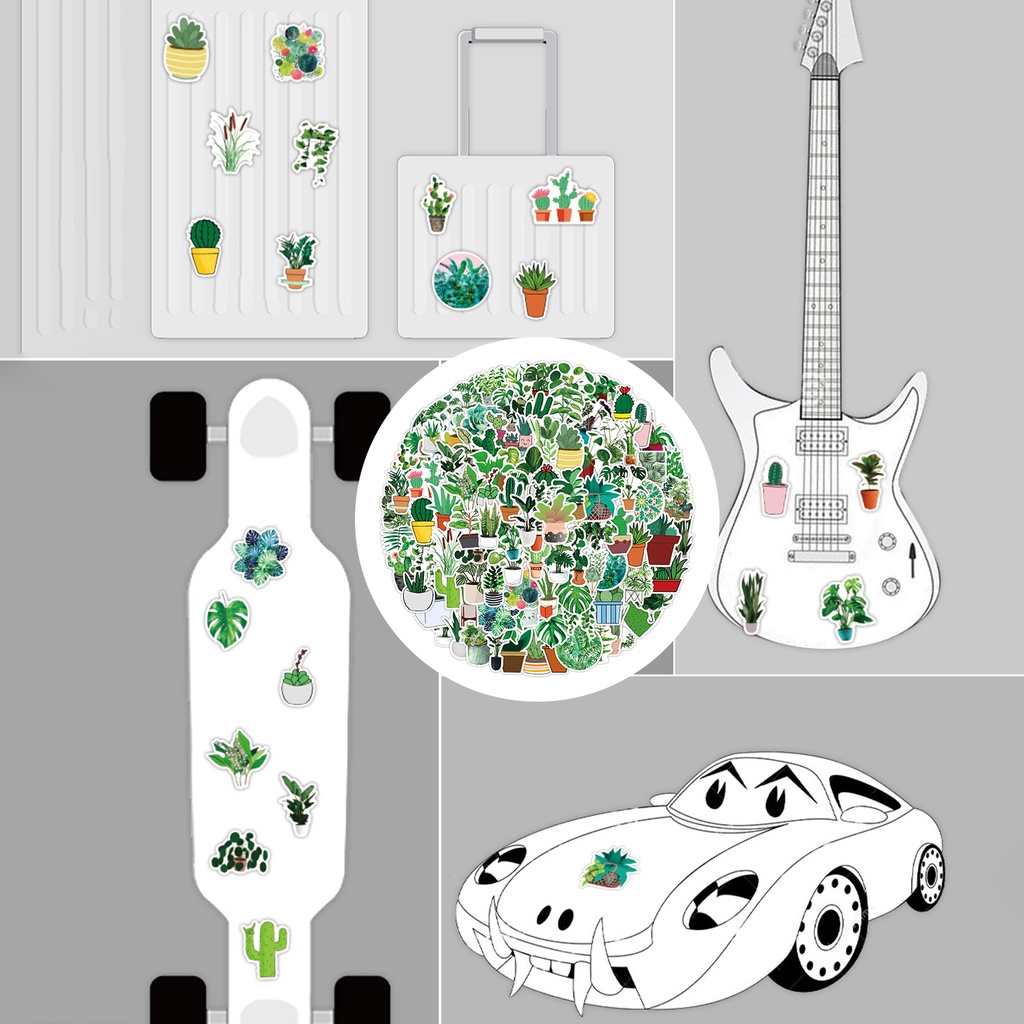 Bộ 100 Miếng Dán Trang Trí Laptop Chống Nước Không Cần Chạm Khắc Graffiti